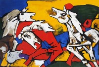 Shamshad Baig, 30 x 44 Inch, Acrylic on Canvas, Horse Painting, AC-SHB-002